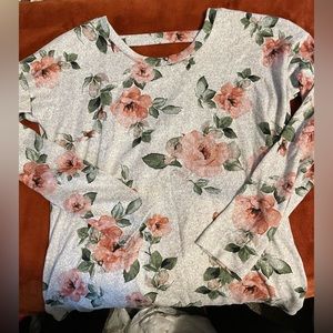 Long sleeve open back gray sweater